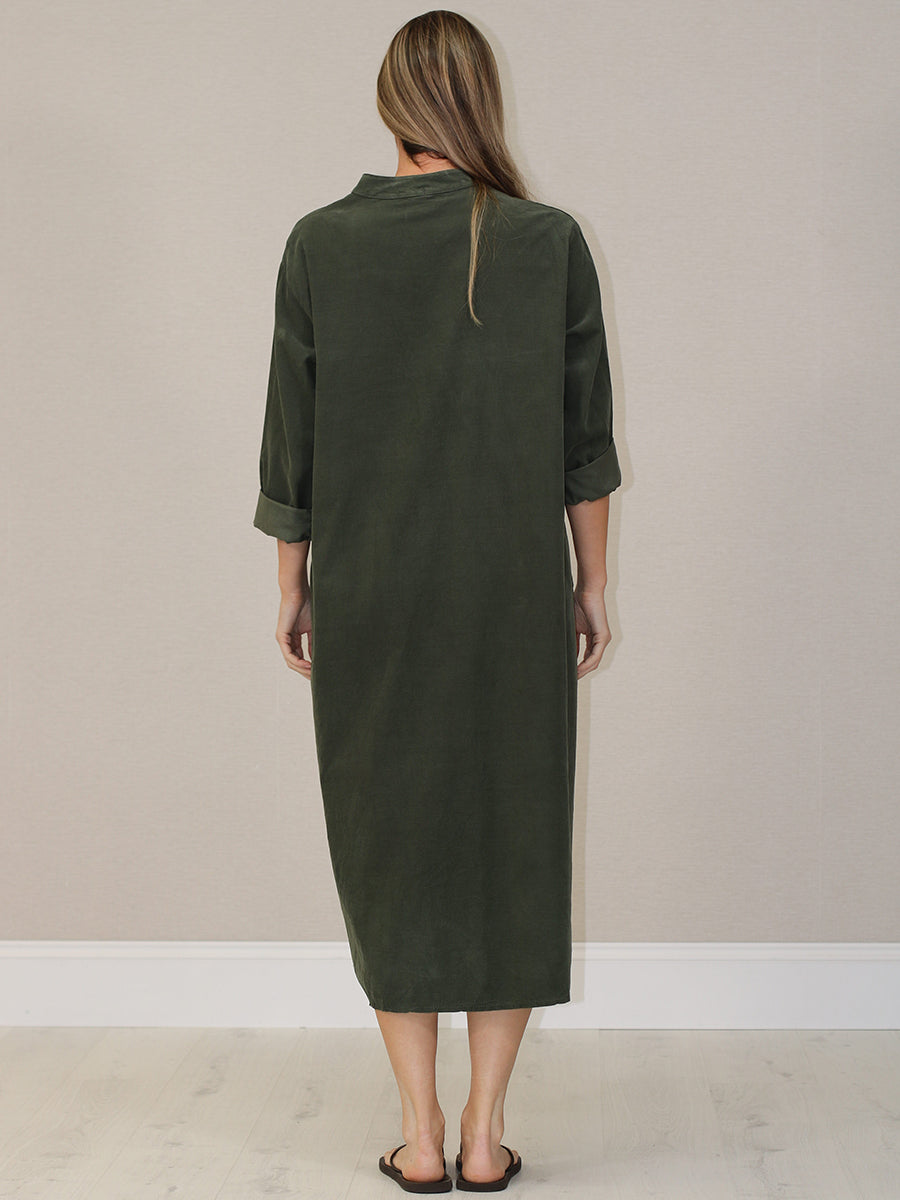 Plus Size Winter Cotton Shirt Dress