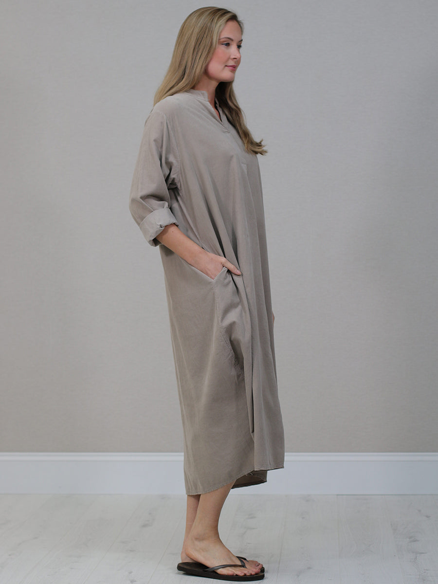 Plus Size Winter Cotton Shirt Dress