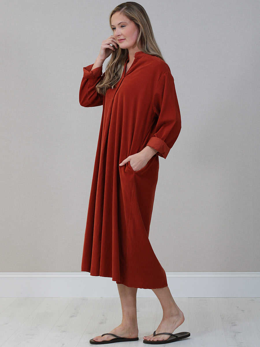 Plus Size Winter Cotton Shirt Dress