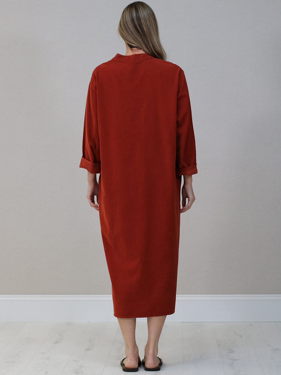 Plus Size Winter Cotton Shirt Dress