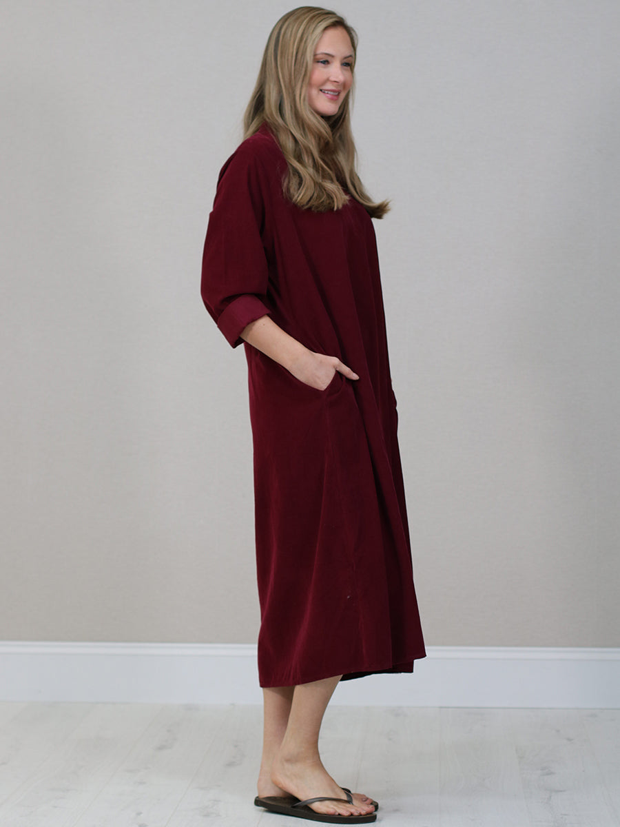 Plus Size Winter Cotton Shirt Dress
