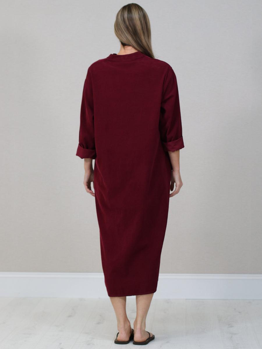 Plus Size Winter Cotton Shirt Dress