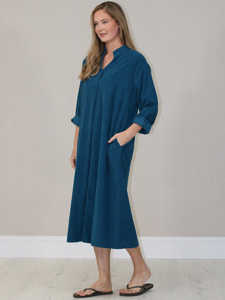 Plus Size Winter Cotton Shirt Dress