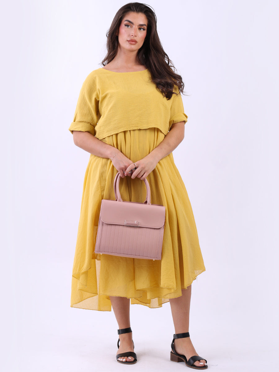 Leather Stripy Bag Pink