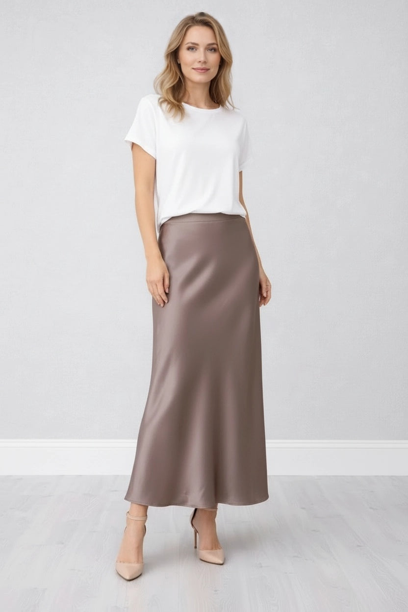 Women Trendy Satin Slip Skirt