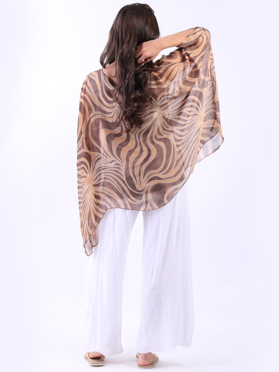 2 Layered Printed Silk Tunic Top