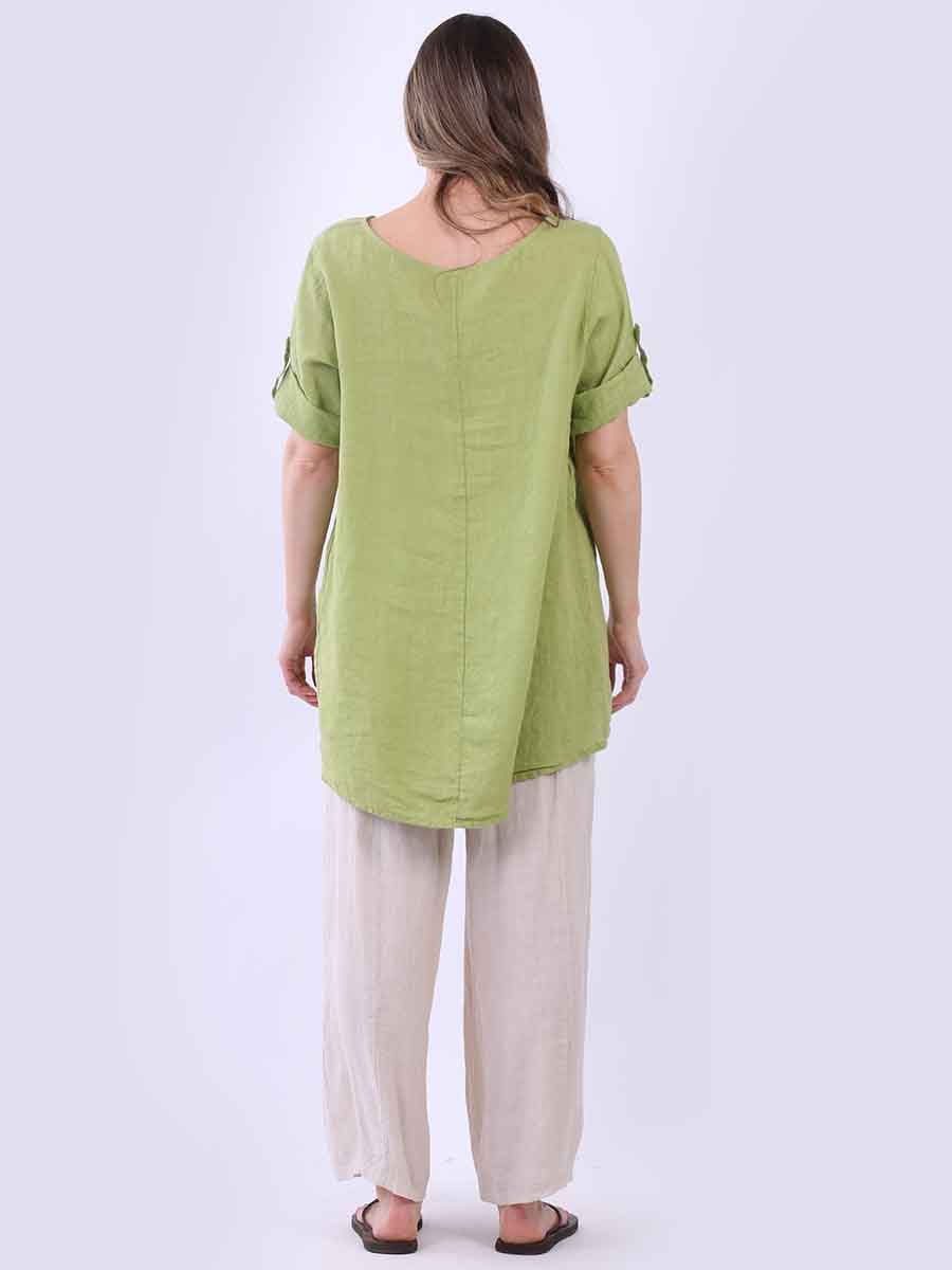 Hi-Lo Plain Linen Women Top