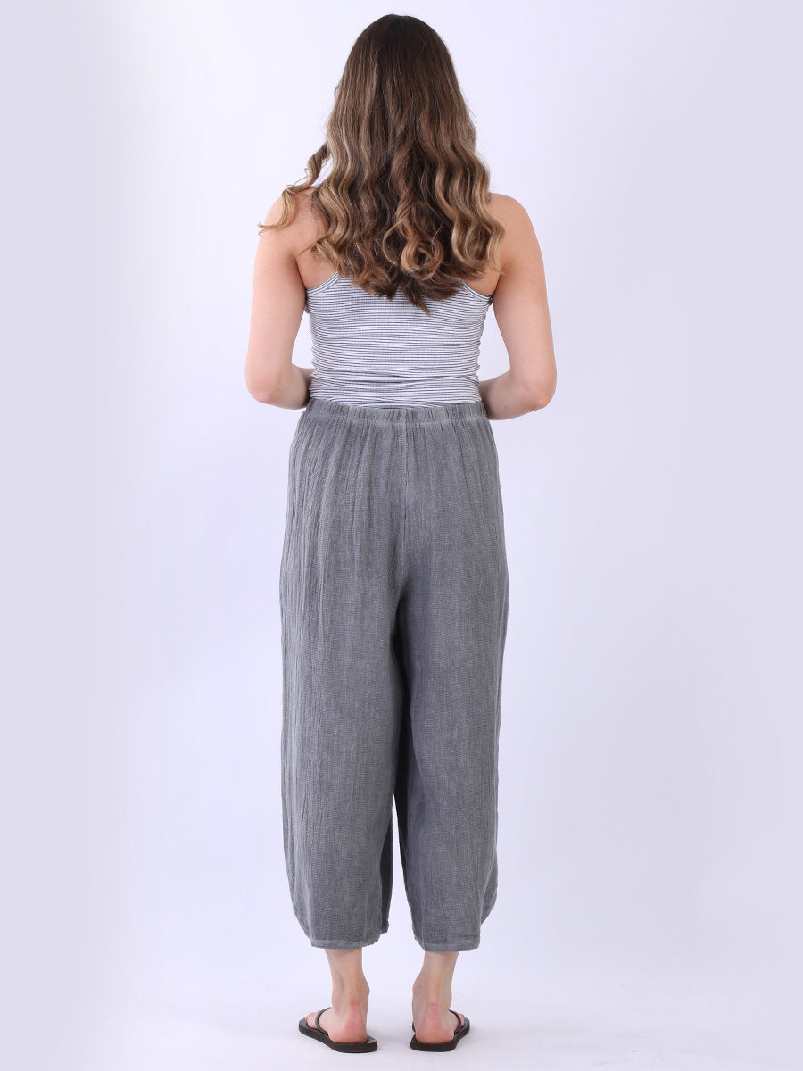 Wide Leg Solid Vintage Washed Culottes