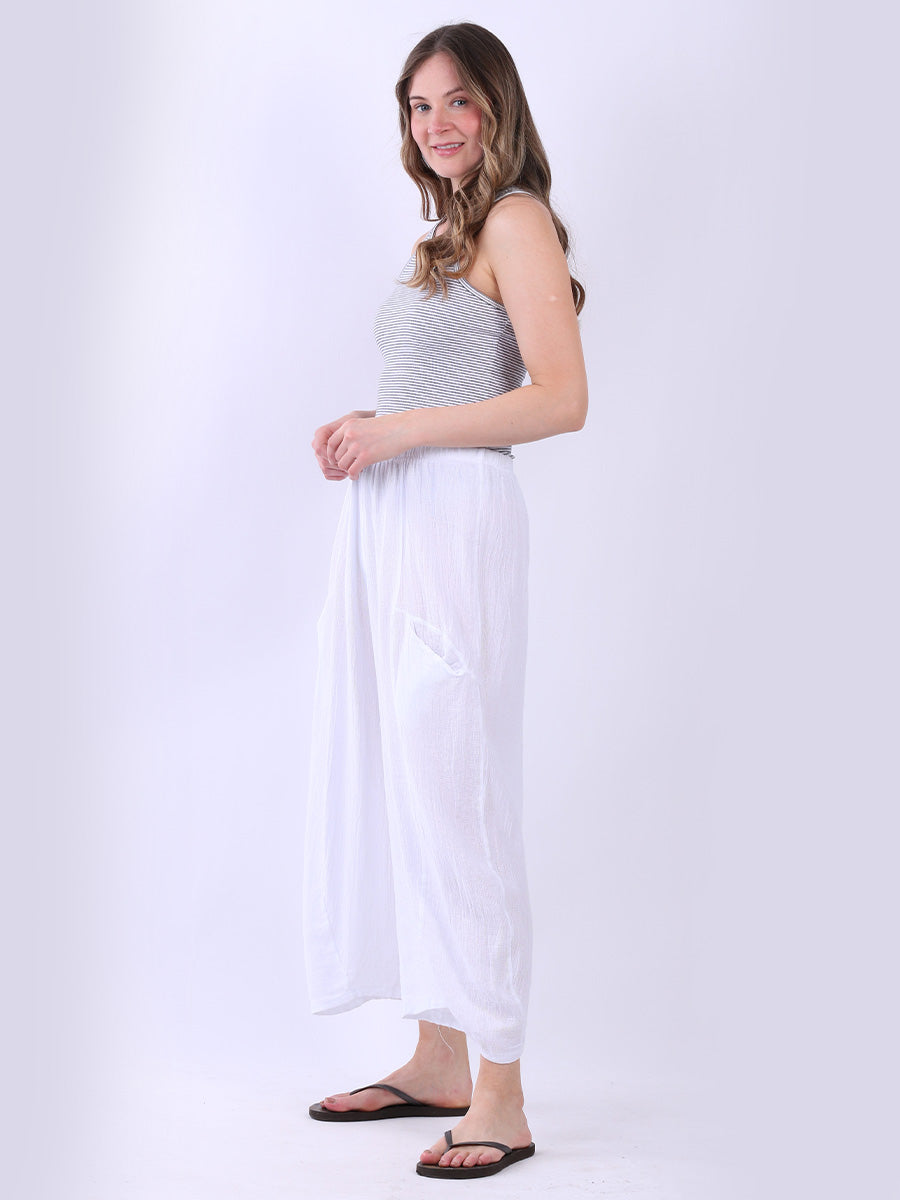 Wide Leg Solid Vintage Washed Culottes