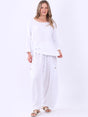 Plain Linen Trouser White