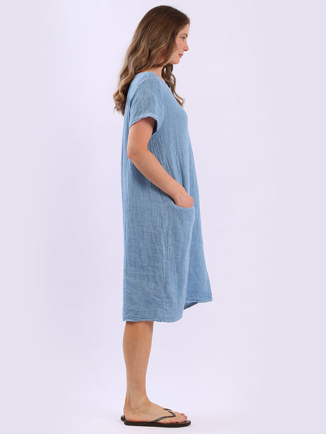 Plain Linen Vintage Washed Dress