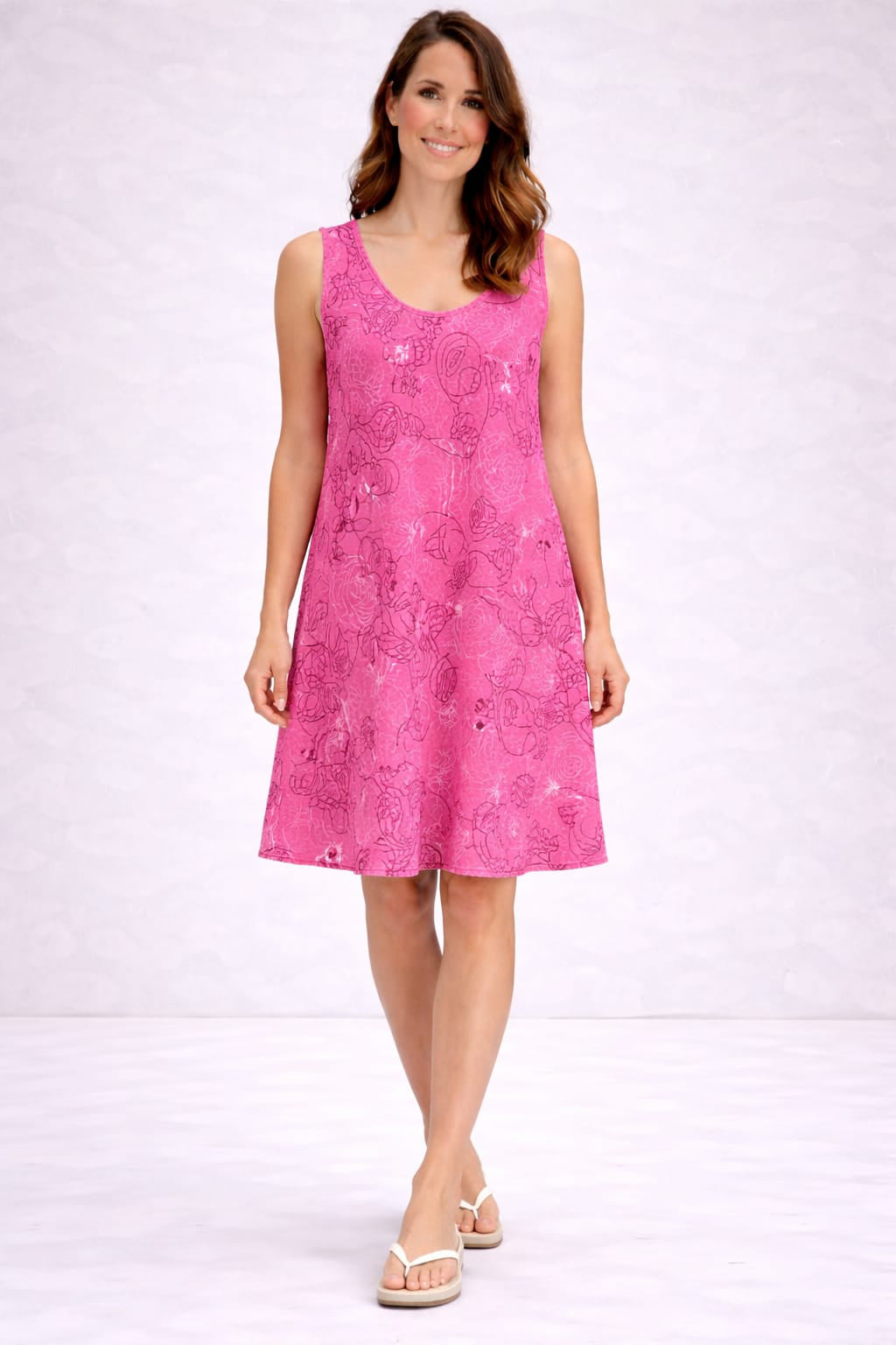 Cotton Tank Dress Fuchsia