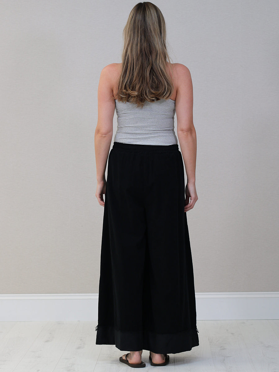 Plain Cotton Corduroy Wide Leg Trouser
