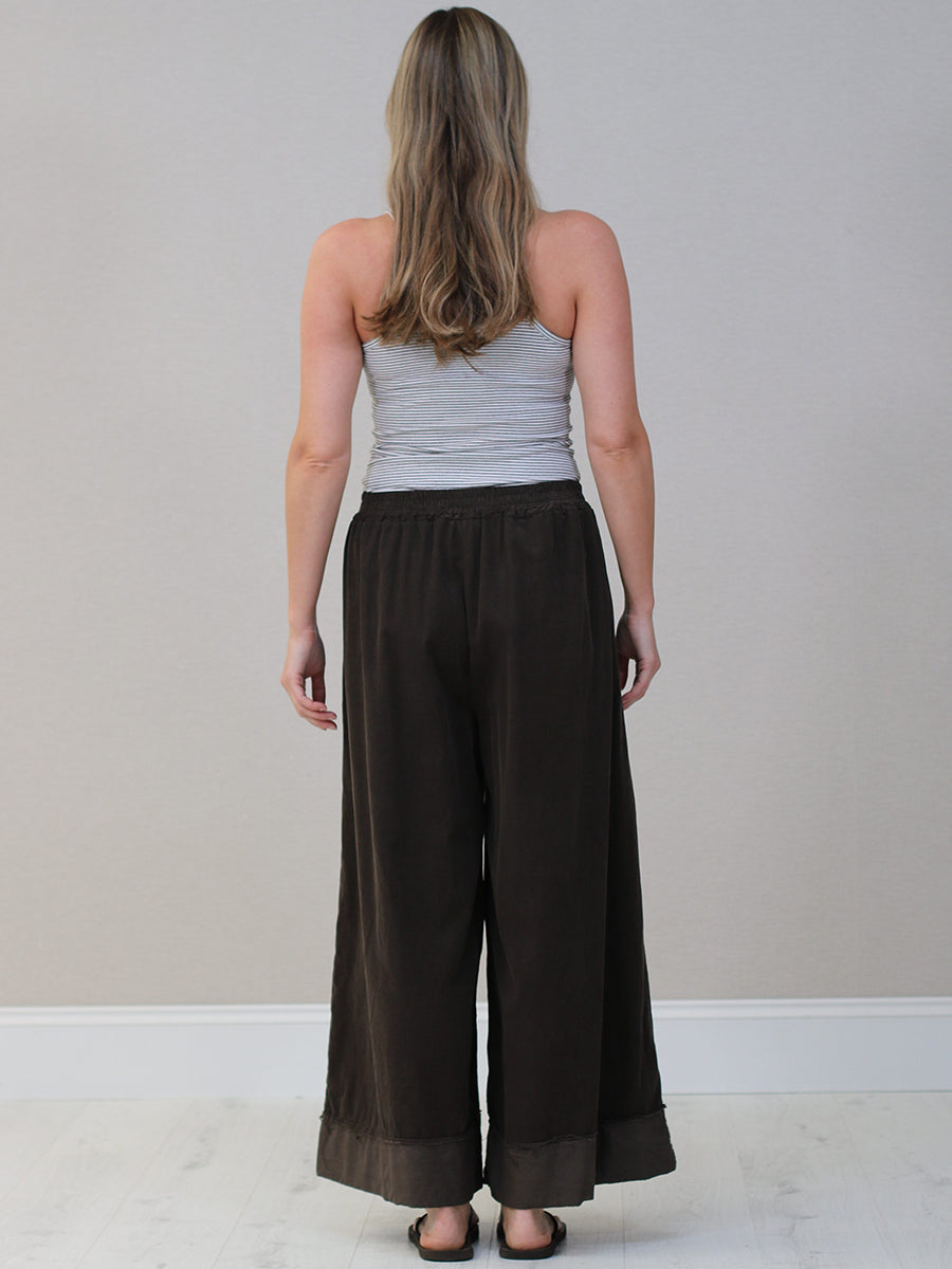 Plain Cotton Corduroy Wide Leg Trouser