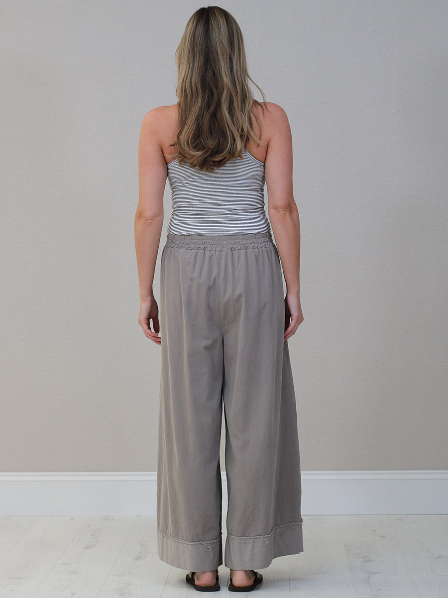 Plain Cotton Corduroy Wide Leg Trouser