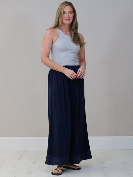 Cotton Corduroy Palazzo Navy