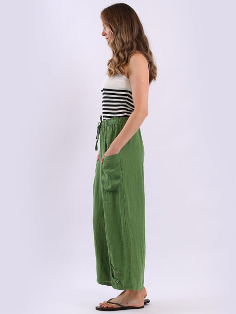Wide Leg Linen Palazzo Pant