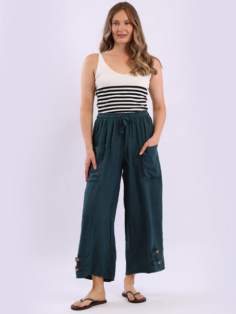 Solid Linen Trouser Teal