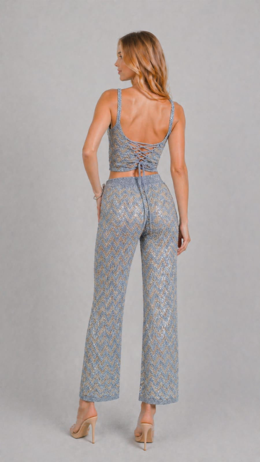 Chunky Glitter Knitted Top & Trouser Set