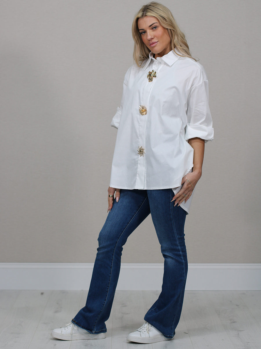 Solid Cotton Hi-Lo Women Shirt