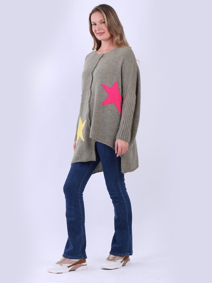 Plus Size Wool Knitted Star Jumper
