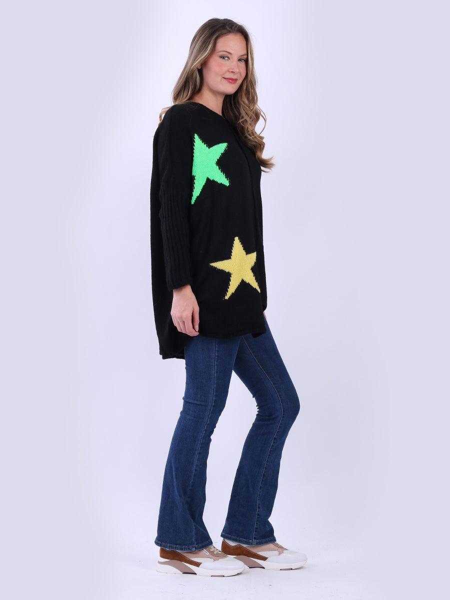 Plus Size Wool Knitted Star Jumper