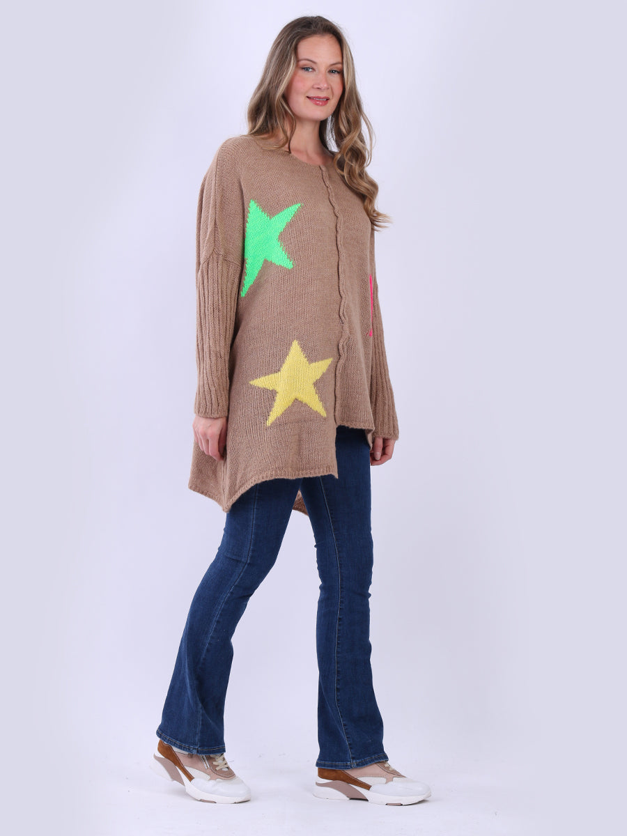 Plus Size Wool Knitted Star Jumper