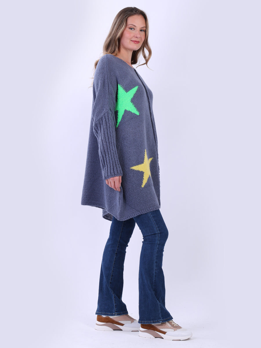 Plus Size Wool Knitted Star Jumper