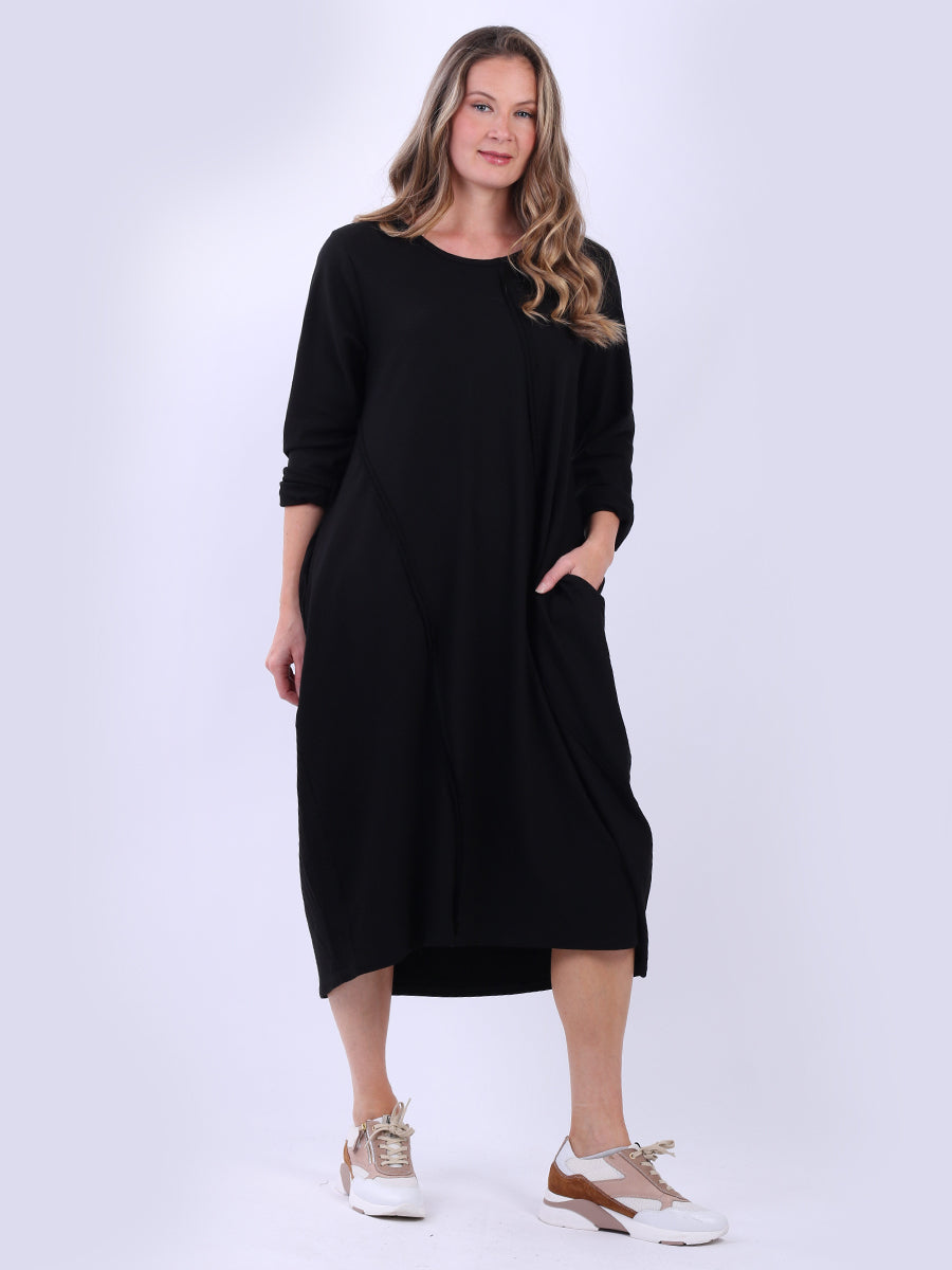 Oversized Cotton Slouchy Dress Black