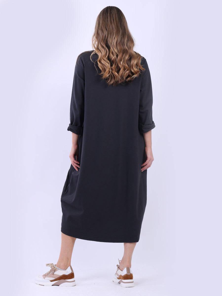 Plus Size Cotton Lagenlook Slouchy Dress