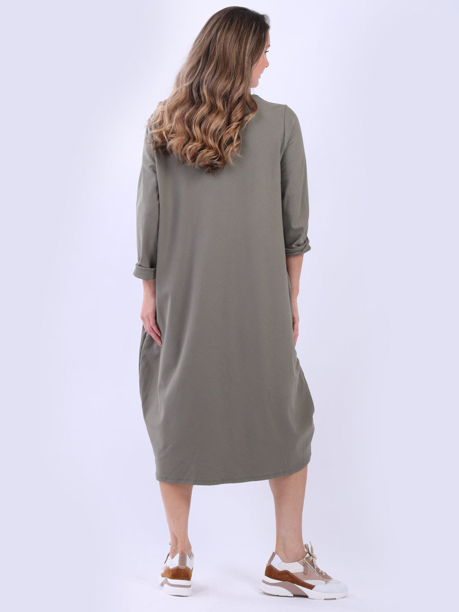 Plus Size Cotton Lagenlook Slouchy Dress