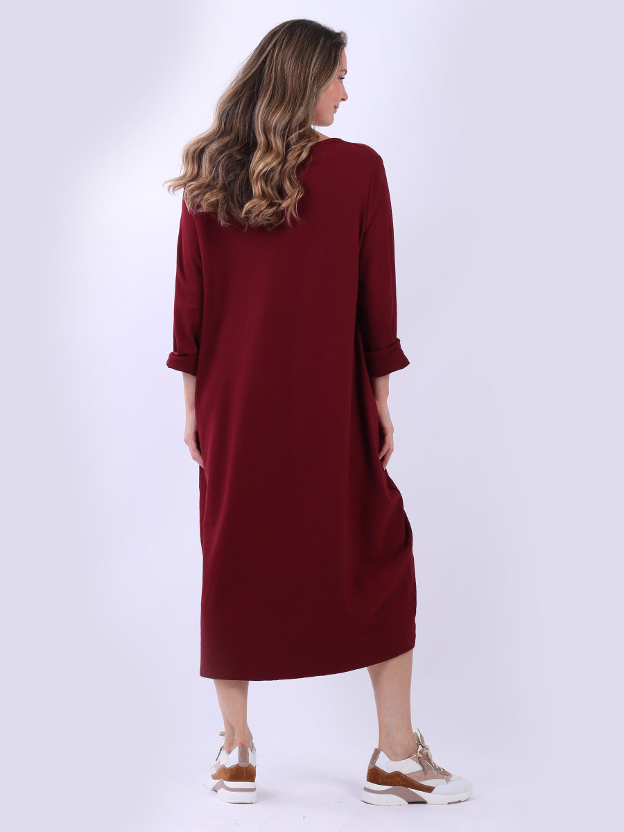 Plus Size Cotton Lagenlook Slouchy Dress