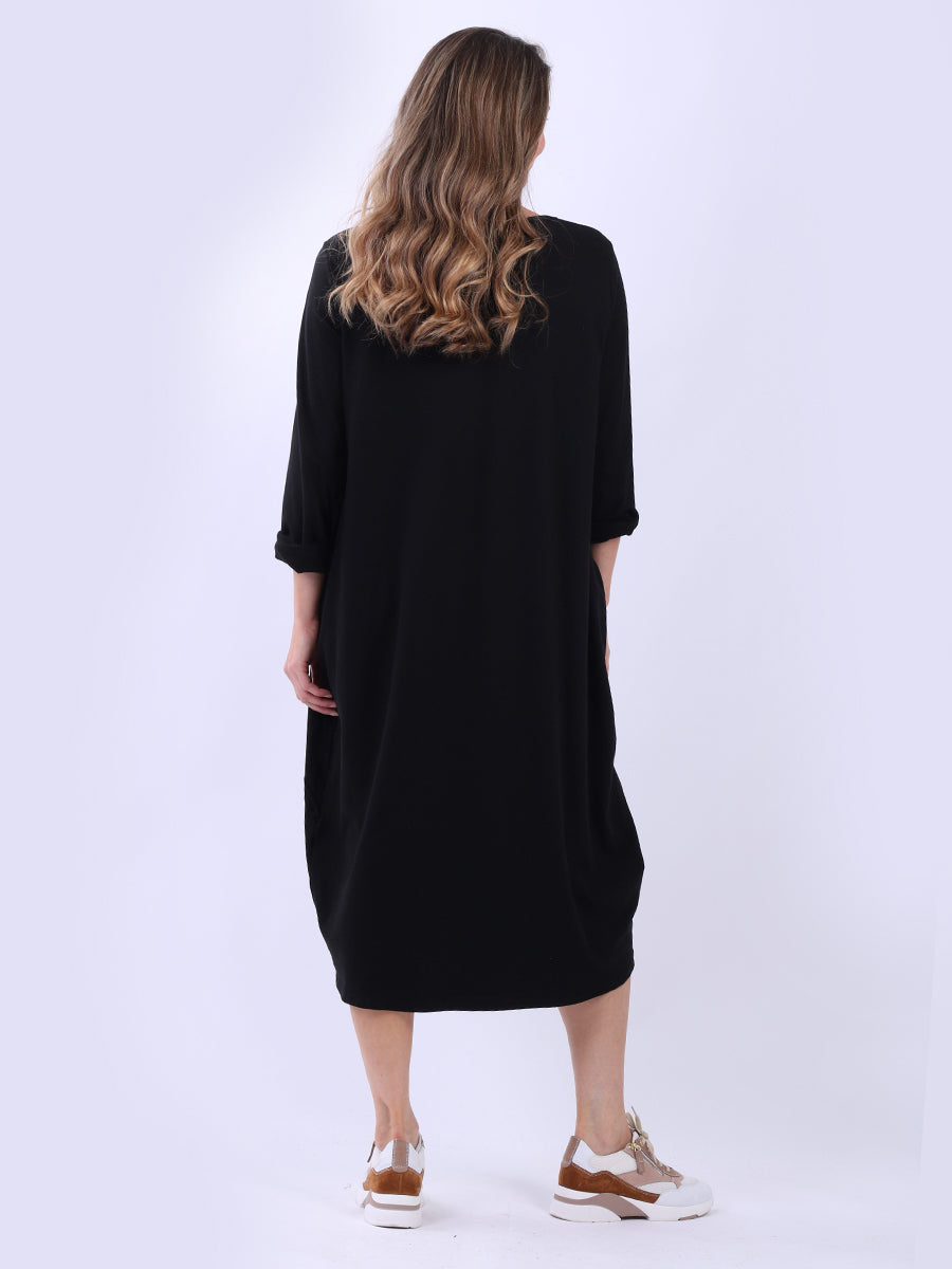 Plus Size Cotton Lagenlook Slouchy Dress