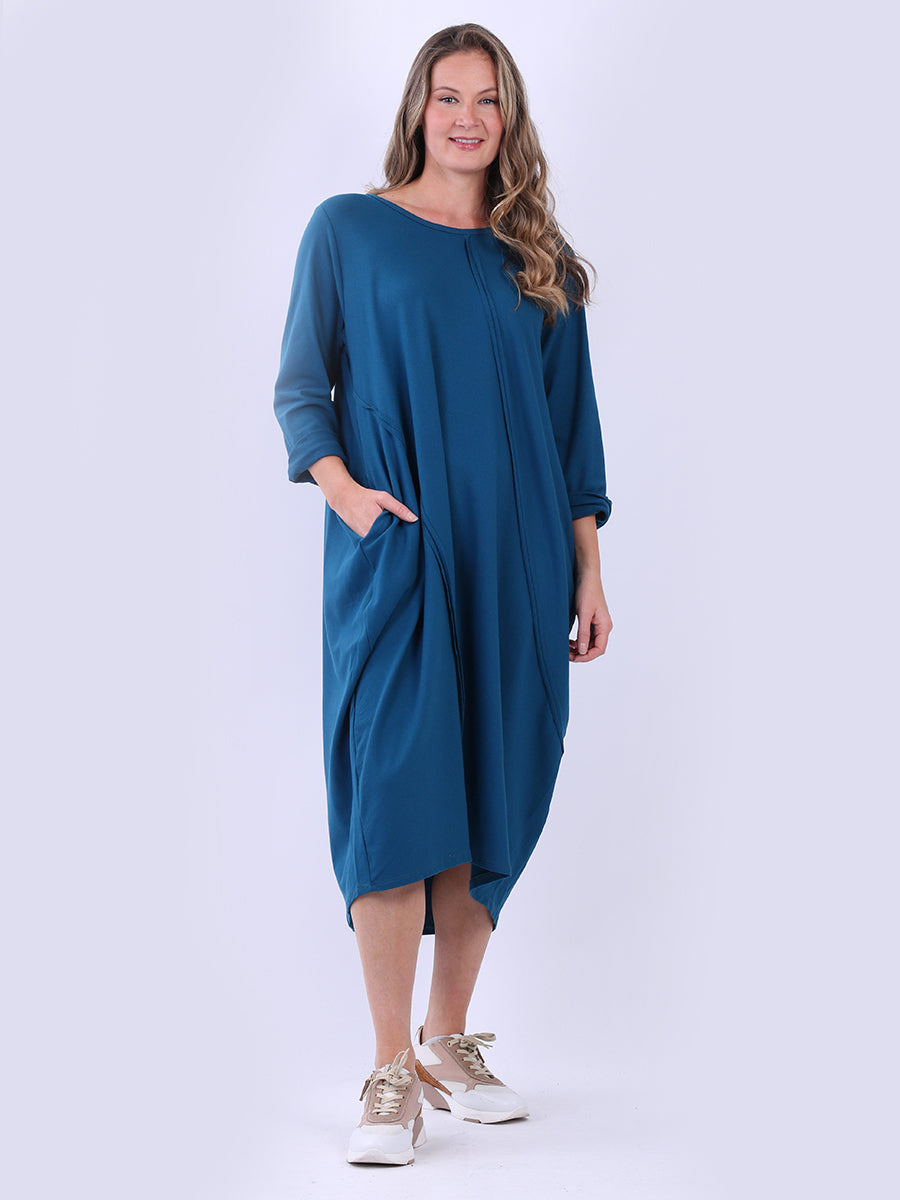 Oversized Cotton Slouchy Dress Teal
