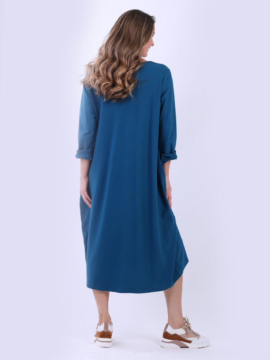Plus Size Cotton Lagenlook Slouchy Dress
