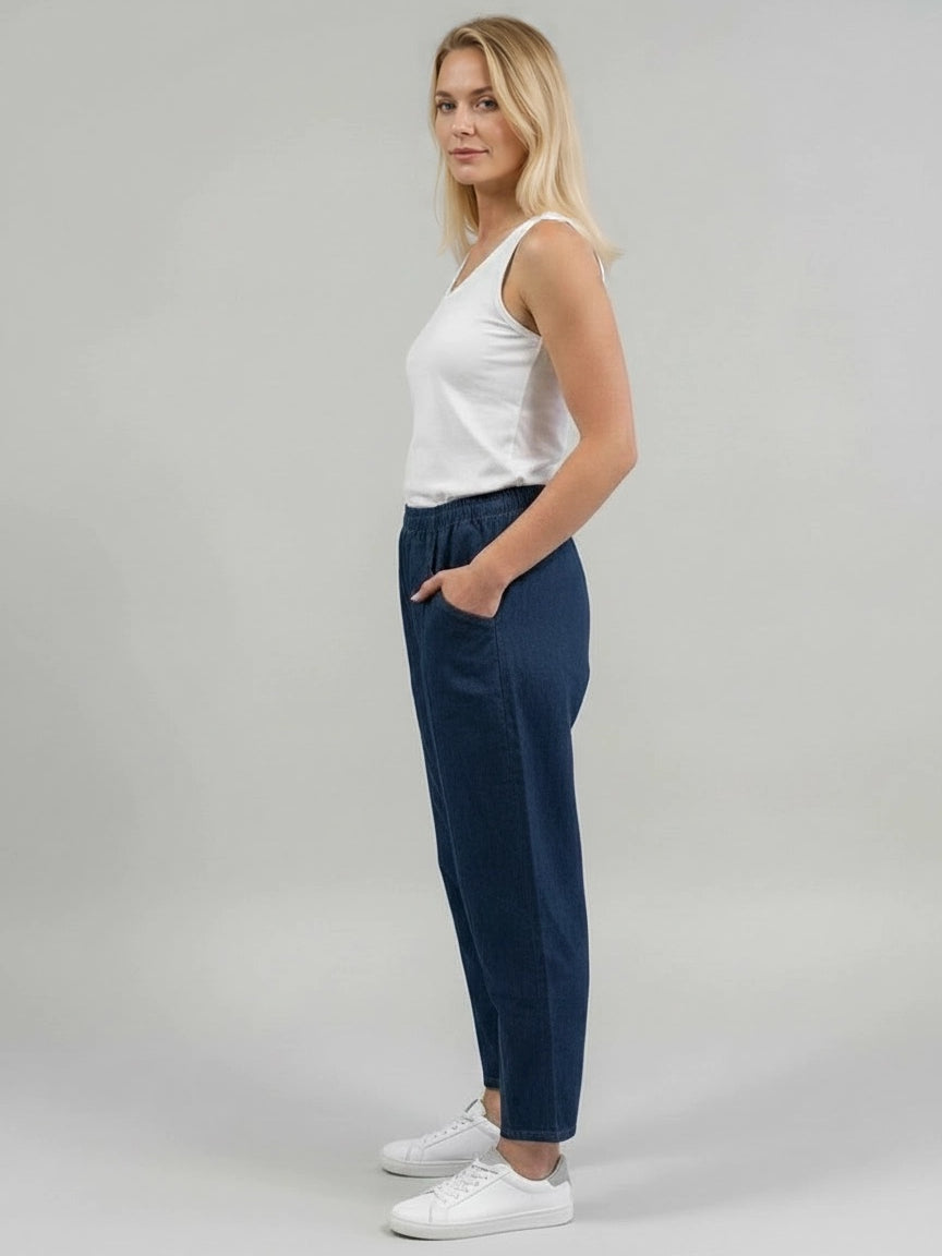 Side Pocket Cotton Denim Trouser