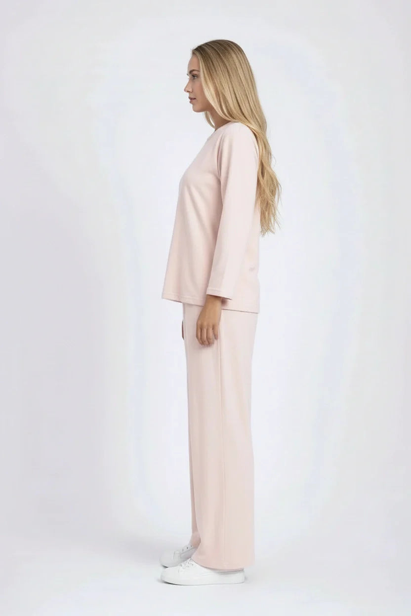 Women Solid Lounge Wear CoOrd Set