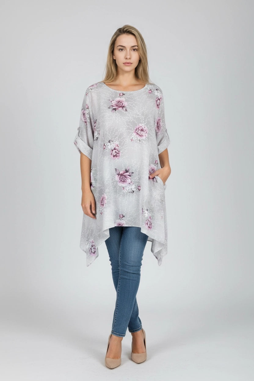 Women Linen Tunic Top white