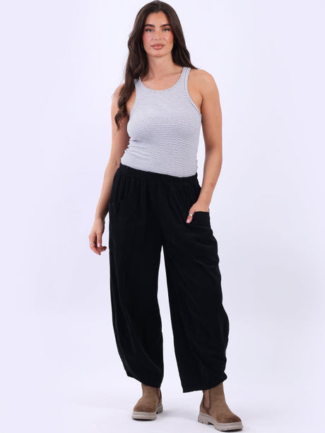 Corduroy Tulip Trouser Black