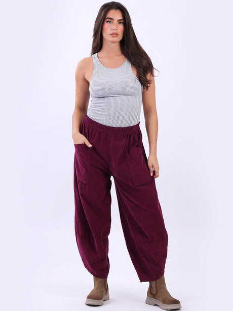 Corduroy Tulip Trouser Wine