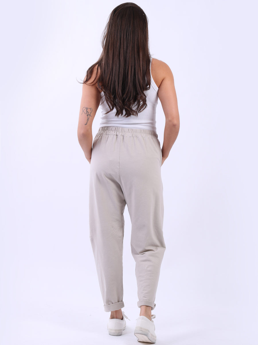 Women Solid Cotton Relaxed Fit Sweat Pant