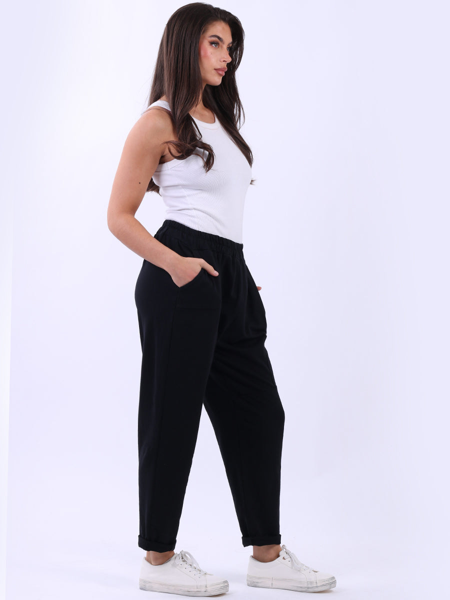 Women Solid Cotton Relaxed Fit Sweat Pant