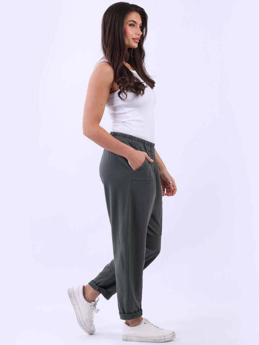 Women Solid Cotton Relaxed Fit Sweat Pant