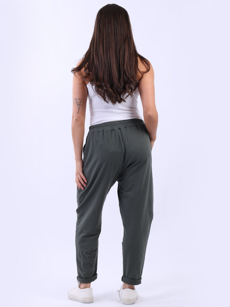 Women Solid Cotton Relaxed Fit Sweat Pant