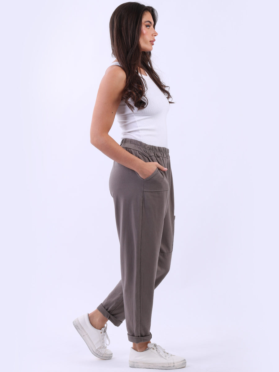 Women Solid Cotton Relaxed Fit Sweat Pant