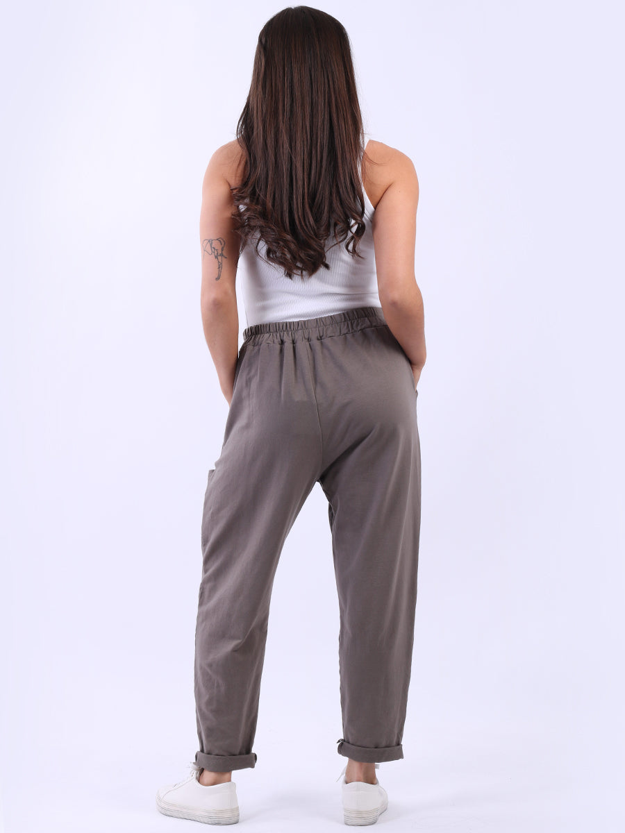 Women Solid Cotton Relaxed Fit Sweat Pant