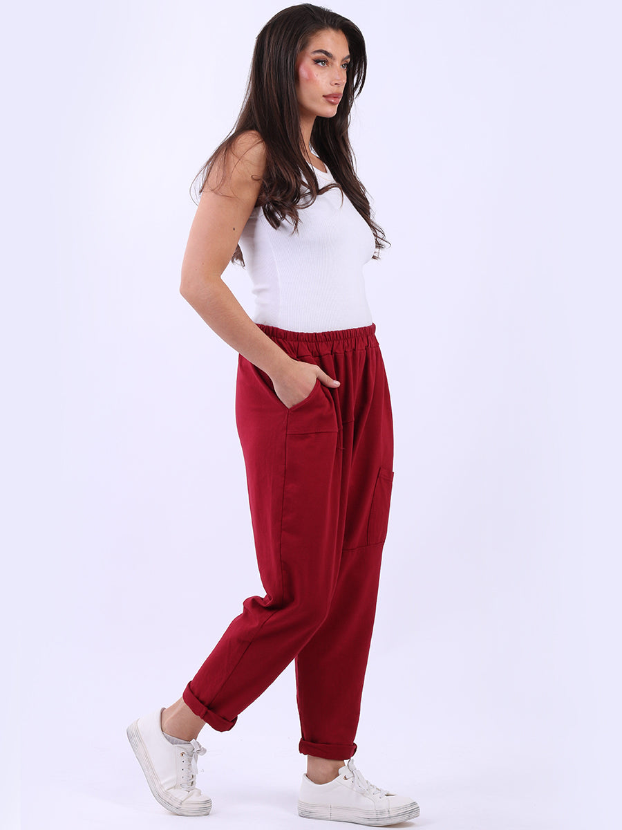Women Solid Cotton Relaxed Fit Sweat Pant
