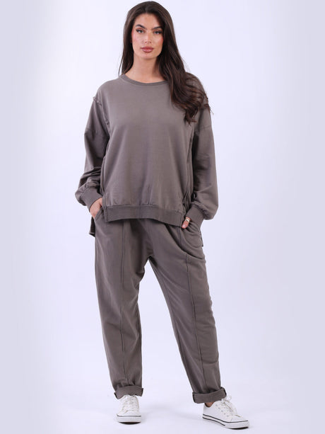 Cotton Sweat Crop Top Mocha