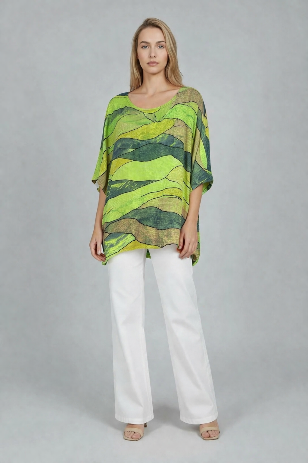 Abstract Print Baggy Cotton Top