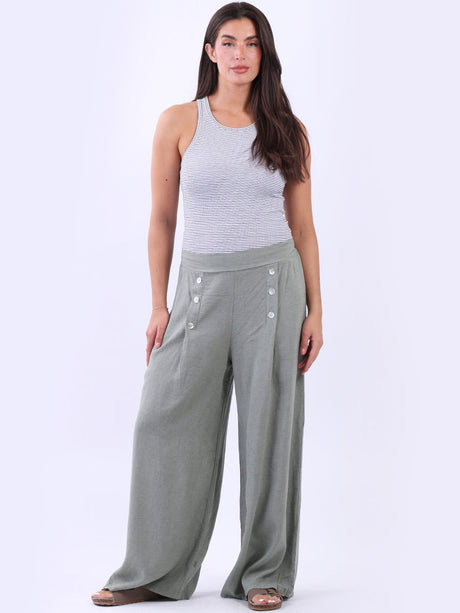 Plain Linen Trouser Khaki